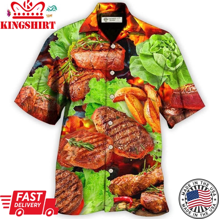 Bbq Beefsteak Salad Hawaiian Shirt