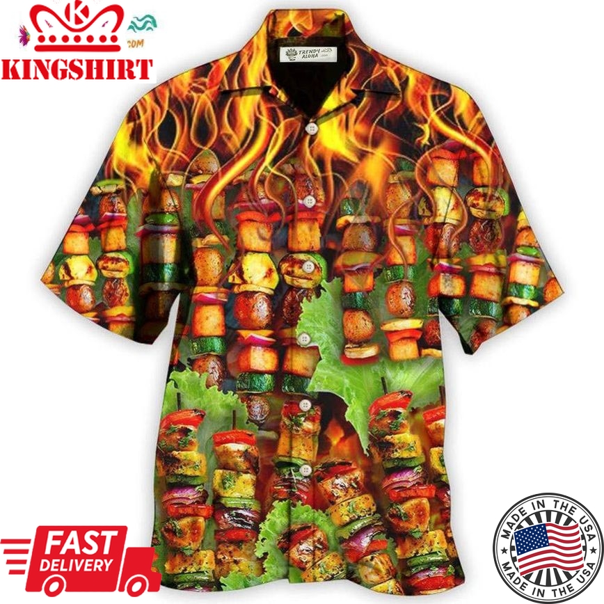 Bbq Fire So So Hot Fire Hawaiian Shirt