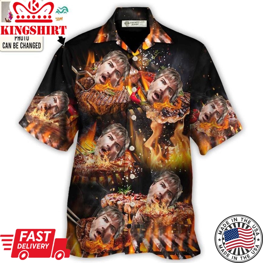 Bbq Grill Funny Style Custom Photo - Hawaiian Shirt - Personalized Photo Gifts Hawaiian Shirt