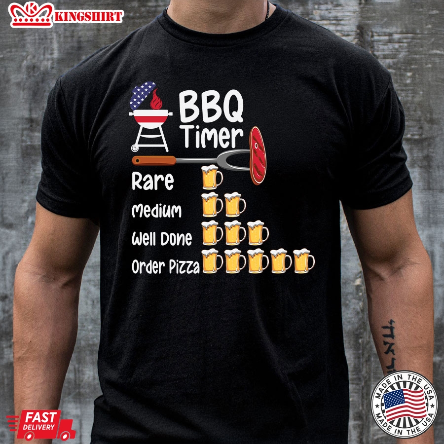 BBQ Timer Beer Drinking Order Pizza T-Shirt