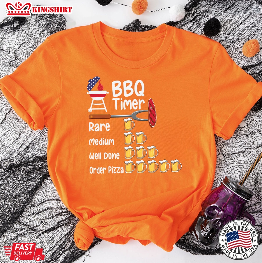 BBQ Timer Beer Drinking Order Pizza T-Shirt