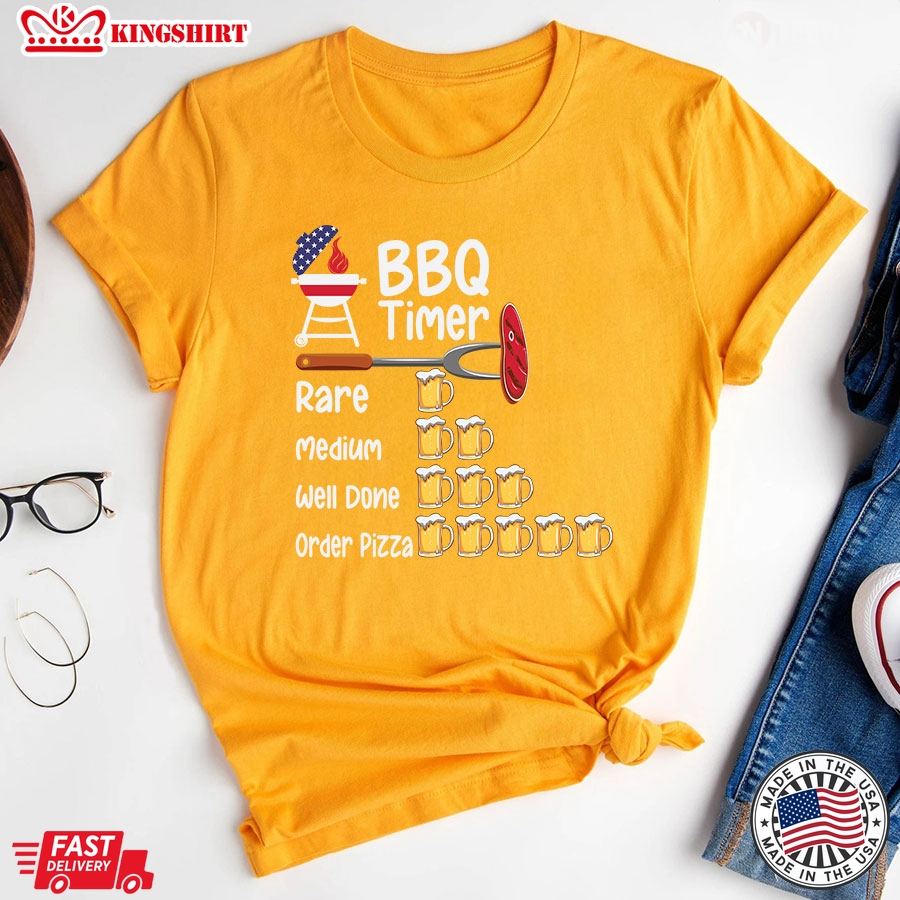 BBQ Timer Beer Drinking Order Pizza T-Shirt