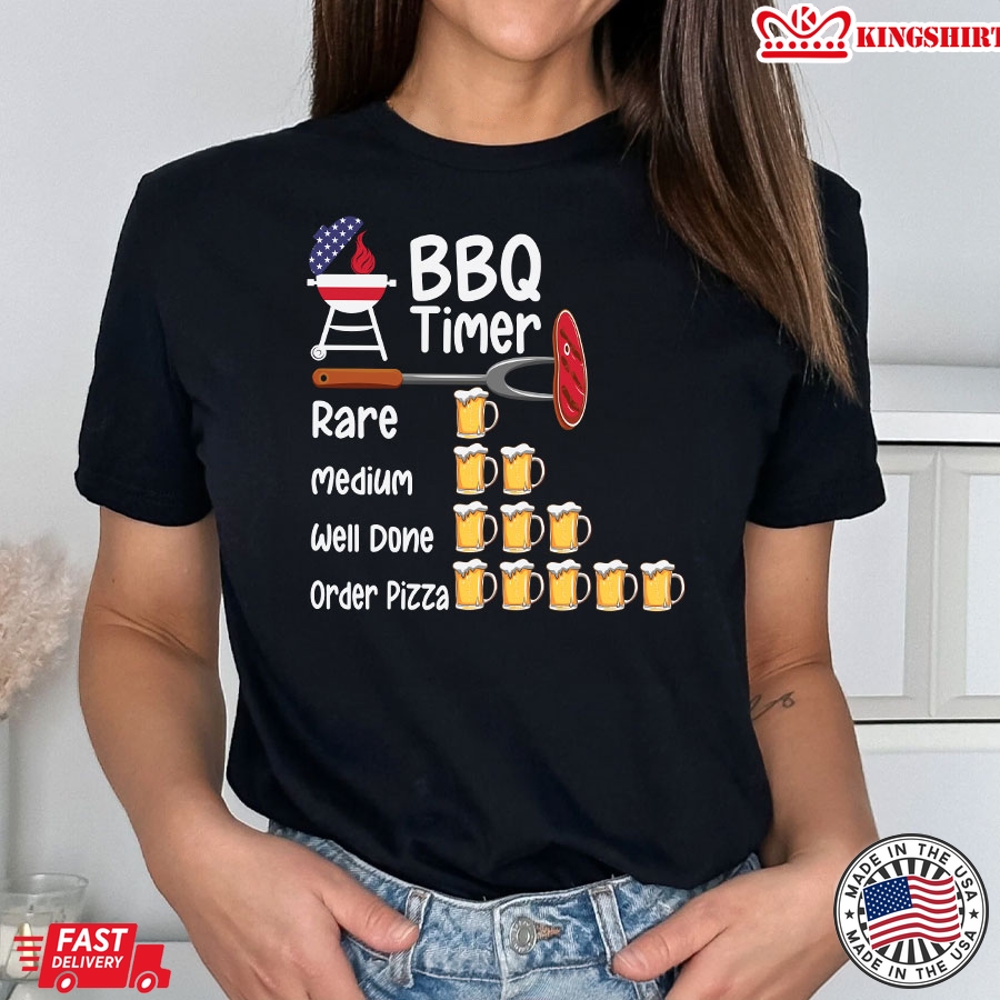 BBQ Timer Beer Drinking Order Pizza T-Shirt