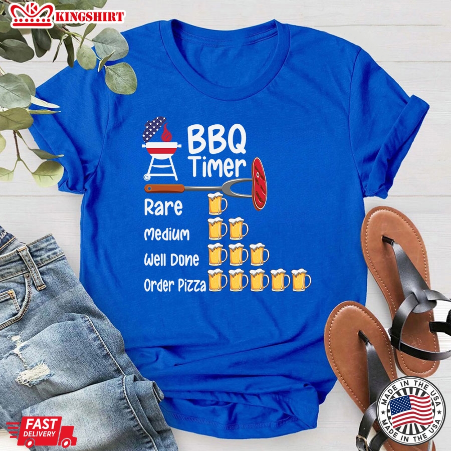 BBQ Timer Beer Drinking Order Pizza T-Shirt