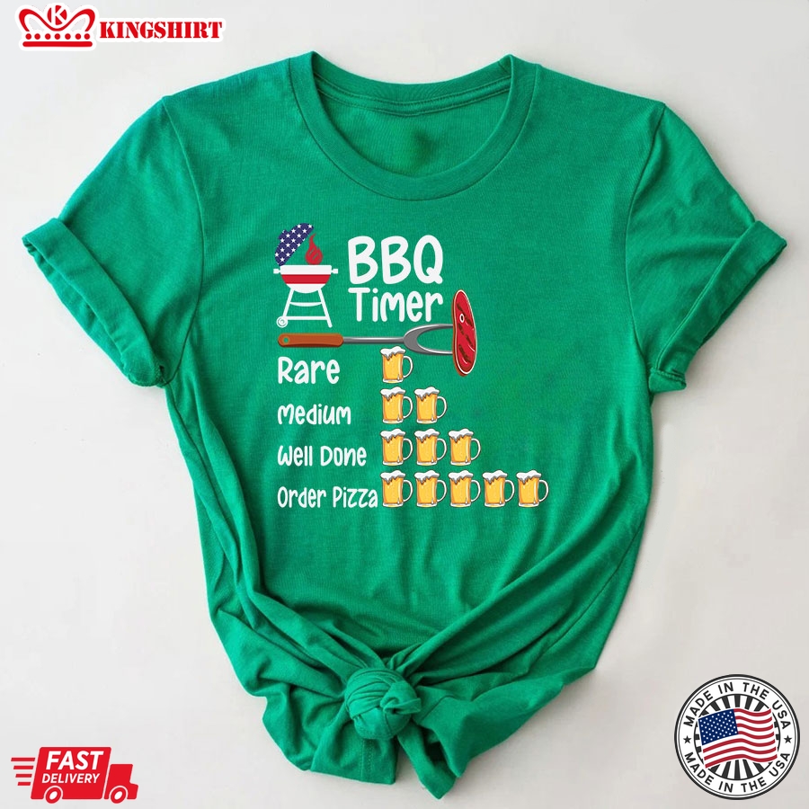 BBQ Timer Beer Drinking Order Pizza T-Shirt