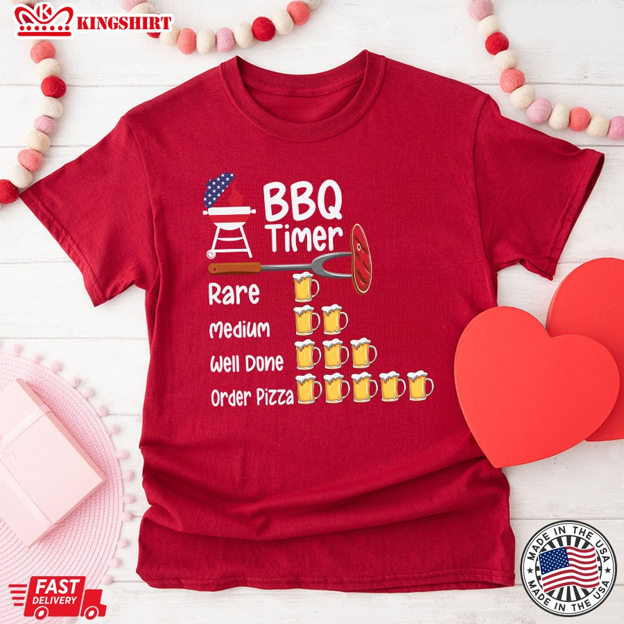 BBQ Timer Beer Drinking Order Pizza T-Shirt