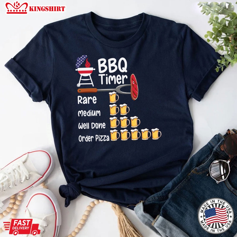 BBQ Timer Beer Drinking Order Pizza T-Shirt