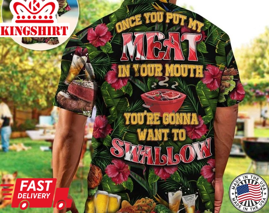 Bbq - Trendy Hawaiian Shirt, Beach Party Matching Shirt For Men/Women, Gift For Summer, Gifts For Bachelor Party, Inspirational Aloha Shirt.