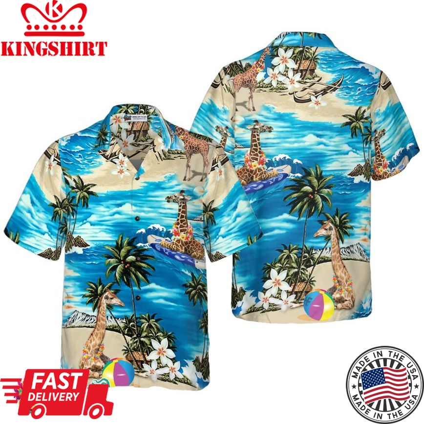 Beach Hawaii Giraffe Hawaiian Shirt