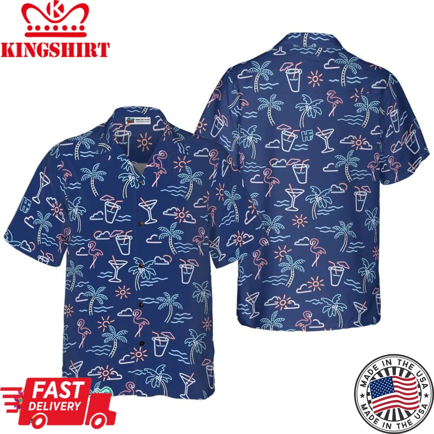 Beach Party Tropical Flamingo Hawaiian Shirt