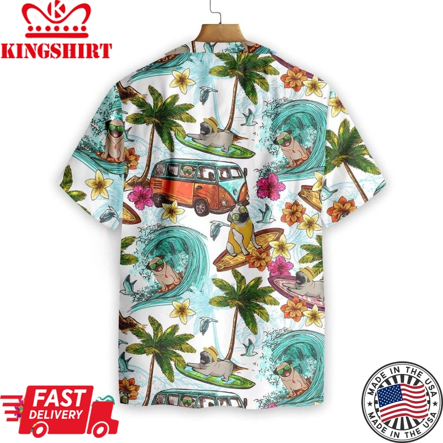 Beach Pugs Hawaiian Shirt