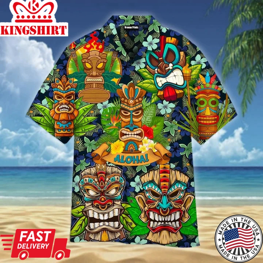 Beach Shirt Aloha Tiki Trendy Hawaiian Shirt, Trendy Hawaiian Shirt Vintage, Trendy Hawaiian Shirt Men, Women