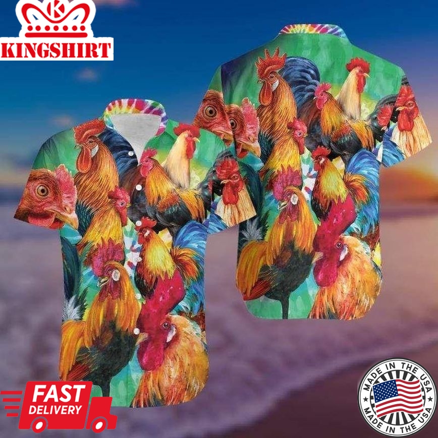 Beach Shirt Buy Hawaiian Aloha Shirts Corlorful Roosters, Chicken Lover Trendy Hawaiian Shirt For Summer Gifts