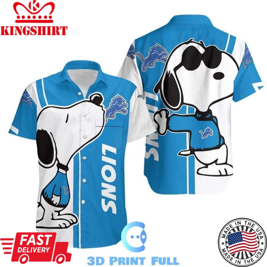 Beach Shirt Detroit Lions Snoopy Lover All Over Print Printed Hawaiian Shirt Combo Beach