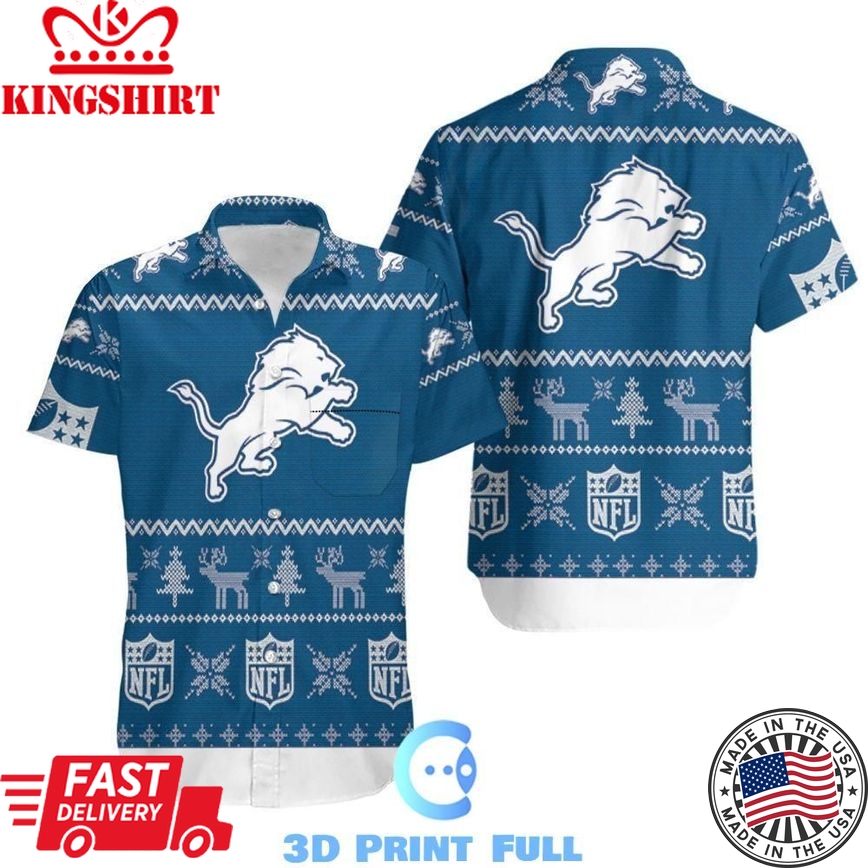 Beach Shirt Detroit Lions Ugly Sweatshirt Christmas All Over Print Hawaiian Shirt Beach Set