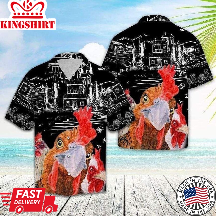 Beach Shirt Find Hawaiian Aloha Shirts Love Rooster, Chicken Lover Trendy Hawaiian Shirt For Summer Gifts