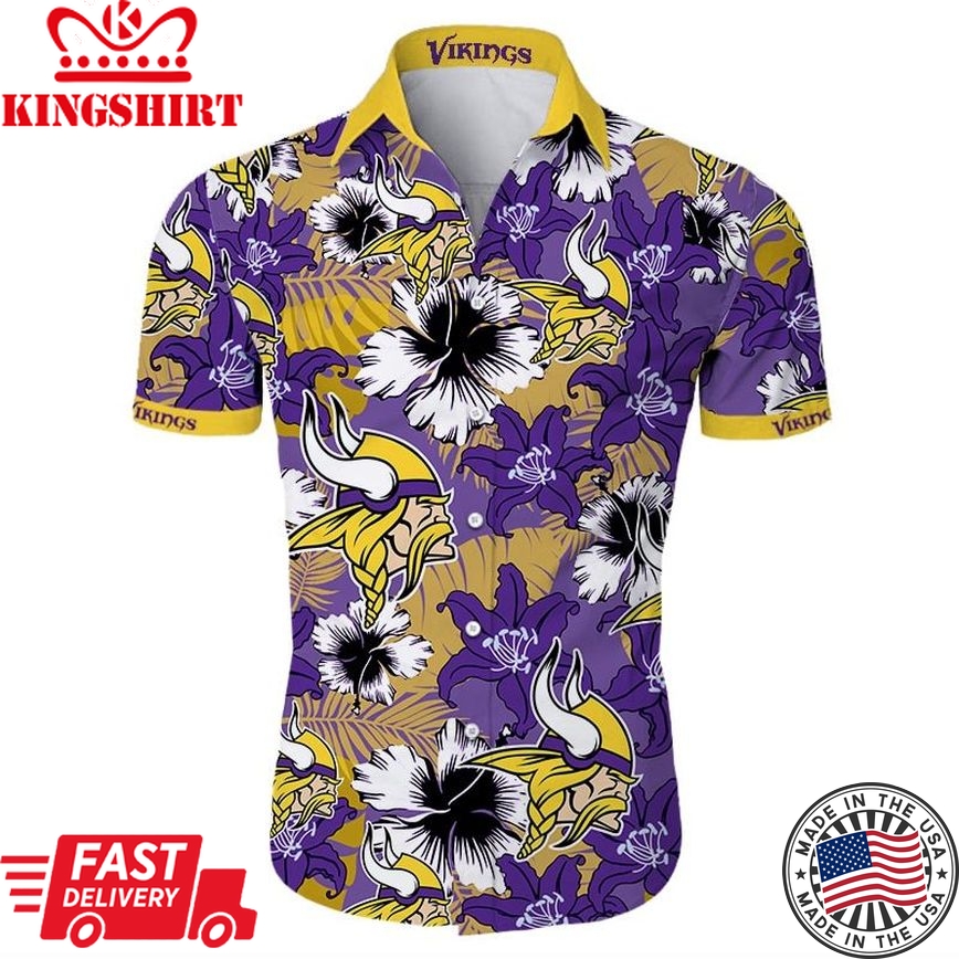 Beach Shirt Football Fans Shirt Minnesota Vikings Hawaiian Shirt