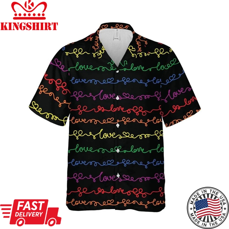 Beach Shirt Lgbt Gay Pride Love Pattern Unisex Hawaii Shirt