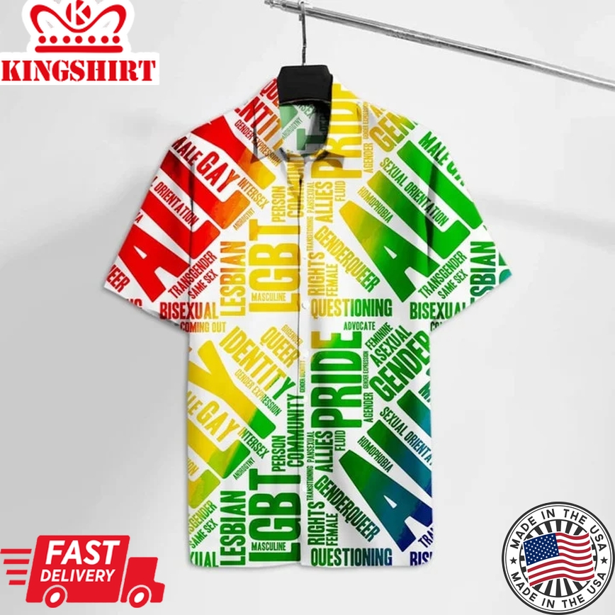 Beach Shirt Lgbt Hawaiian Shirt Lgbt Pride Straight Ally Rainbow Colors Hawaiian Shirt