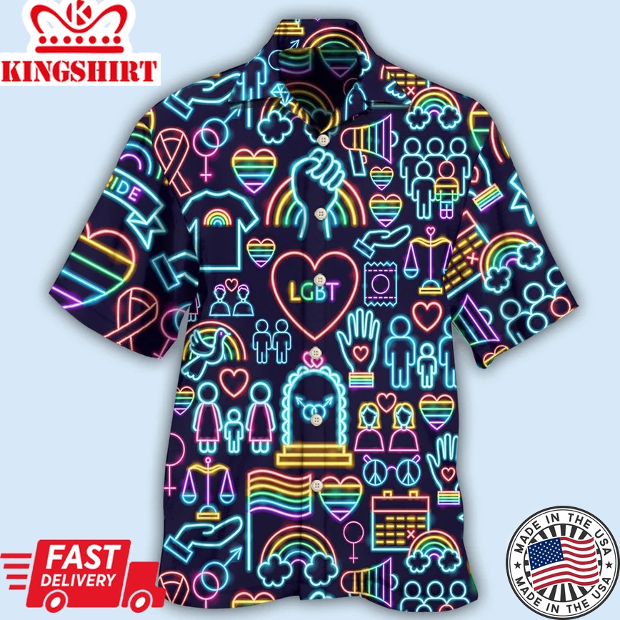 Beach Shirt Lgbt Pride Hawaiian Shirt, Pride Hawaiian Shirt, Gay Hawaiian Shirts