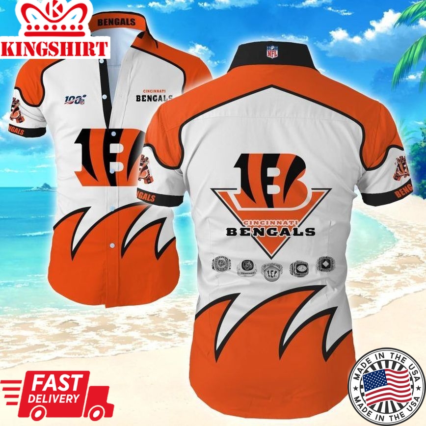 Beach Shirt NFL Cincinnati Bengals Hawaiian Shirt Tropical Shirt Mens