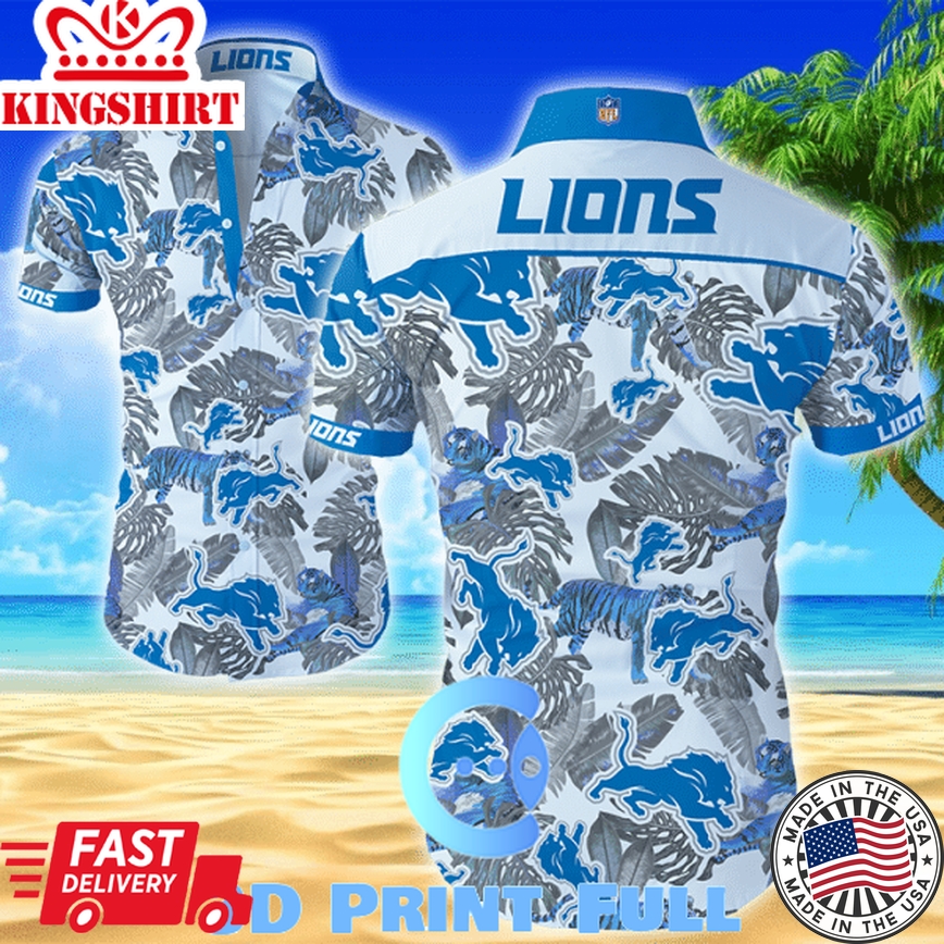 Beach Shirt NFL Detroit Lions Hawaiian Shirt Summer Button Up For Fans