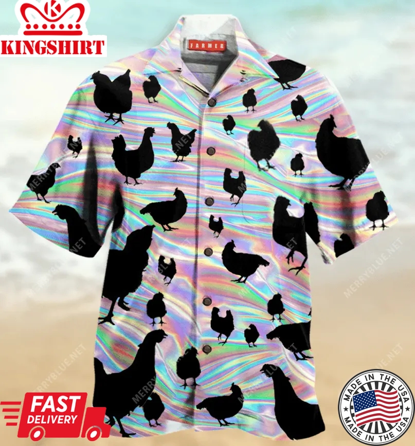 Beach Shirt Order Awesome Chicken Trendy Hawaiian Shirt, Chicken Lover Trendy Hawaiian Shirt For Summer Gifts