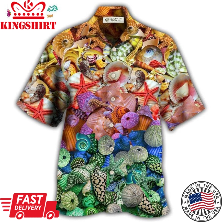 Beach Starfish On Seashells Hawaiian Shirt