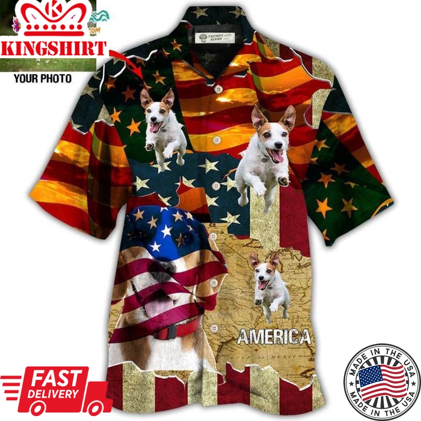 Beagle America Sunset Style Custom Photo Hawaiian Shirt