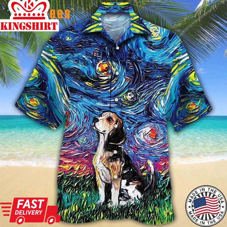 Beagle Dog Night Trendy Hawaiian Shirt, Dog Trendy Hawaiian Shirt Perfect Gifts For Your Loved Ones