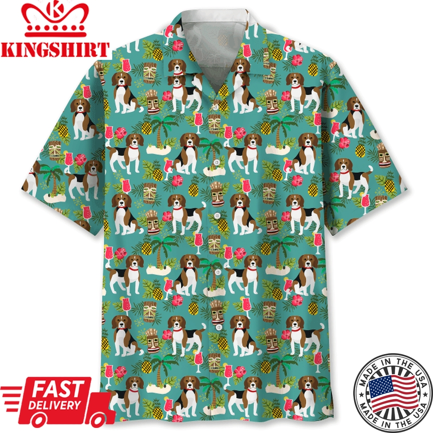 Beagle Hawaiian Beach Shirt