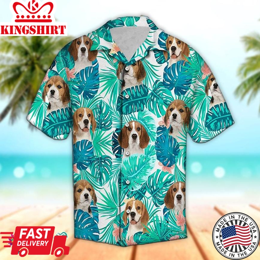 Beagle Hawaiian Shirt Tropical Plant Beagle, Aloha Hawaiian Shirts