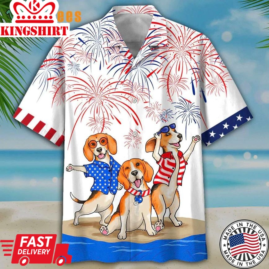 Beagle Independence Day Trendy Hawaiian Shirt, Dog Trendy Hawaiian Shirt Perfect Gifts For Your Loved Ones