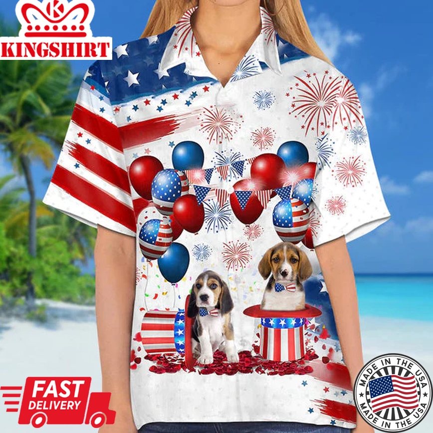 Beagle Independence Day Trendy Hawaiian Shirt For Men And Women, 4Th Of July Trendy Hawaiian Shirt