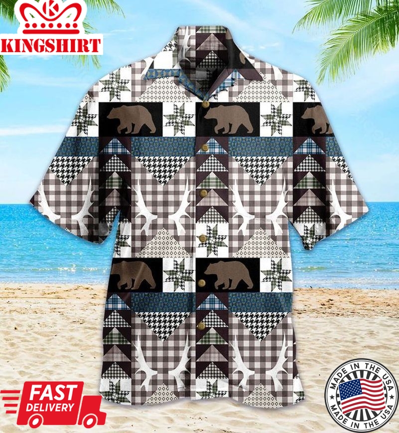 Bear Creek Lodge Grey Trendy Hawaiian Shirt 3D Summer Gifts