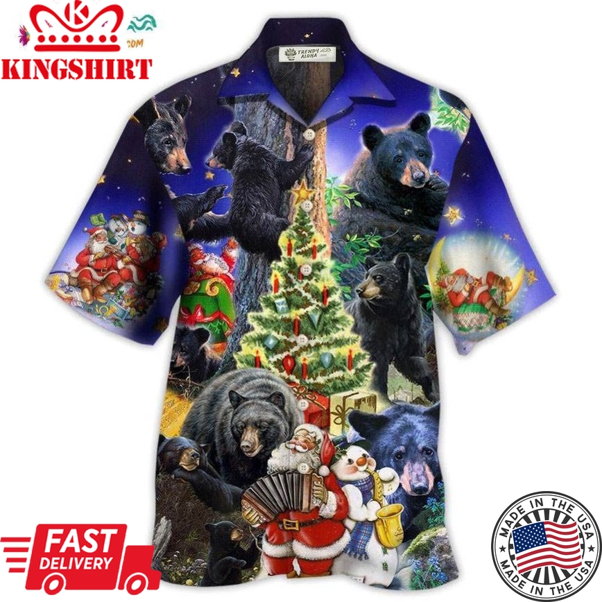 Bear Family Into Spring Merry Christmas Hawaiian Shirt