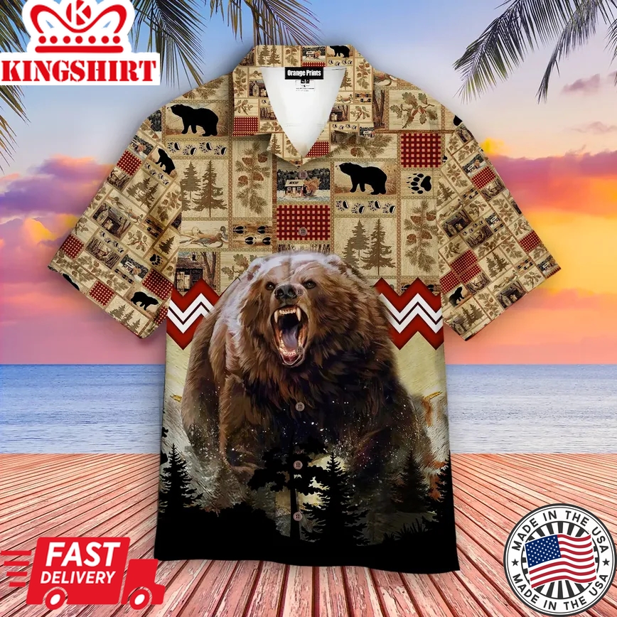 Bear Hunting Trendy Hawaiian Shirt