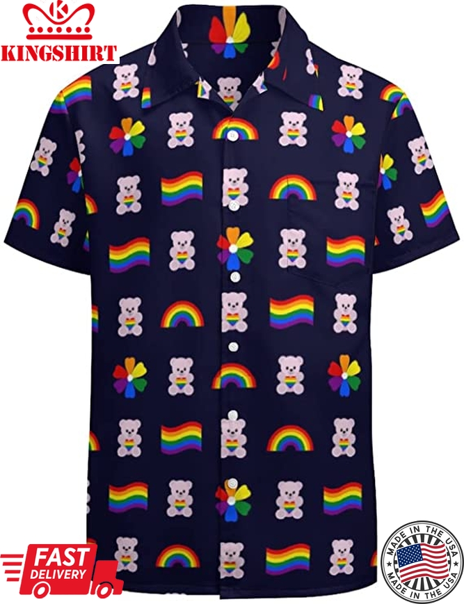 Bear Pride Hawaiian Shirt, Rainbow Pride Hawaii Tshirt