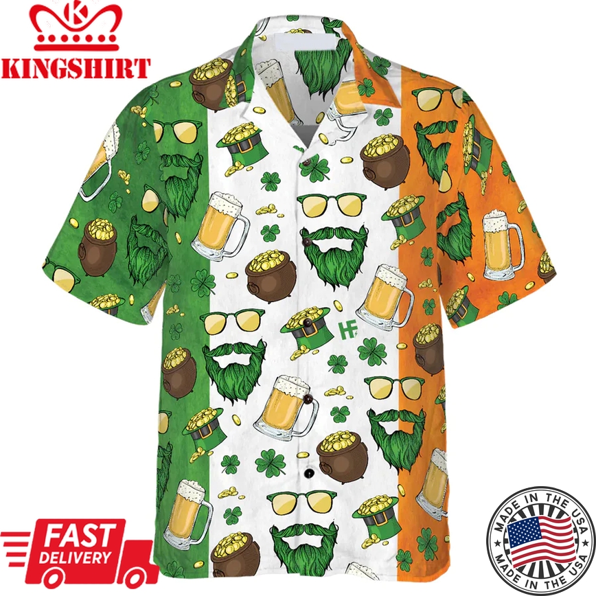 Beard Saint Patrick's Day Seamless Pattern Trendy Hawaiian Shirt