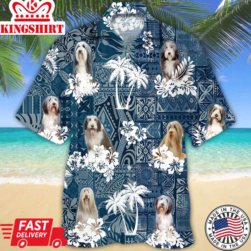 Bearded Collie Trendy Hawaiian Shirt