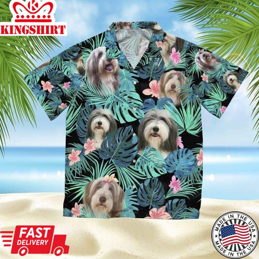 Bearded Collie Trendy Hawaiian Shirt, Dog Summer Leaves Trendy Hawaiian Shirt Summer Gifts