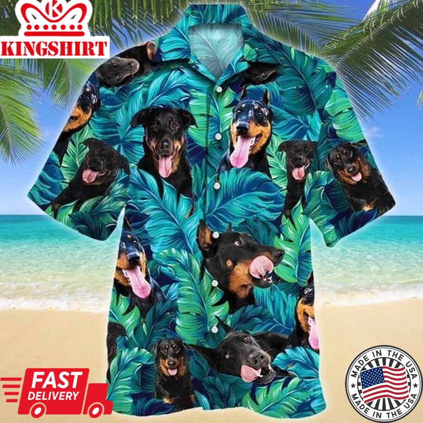 Beauceron Dog Lovers Hawaiian Style For Summer All Printed 3D Trendy Hawaiian Shirt