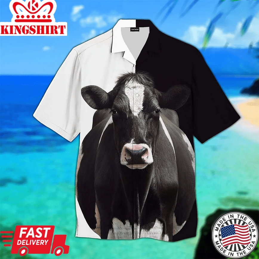 Beautiful Cow Farmer 3D Trendy Hawaiian Shirt, Cow Hawaii Shirt