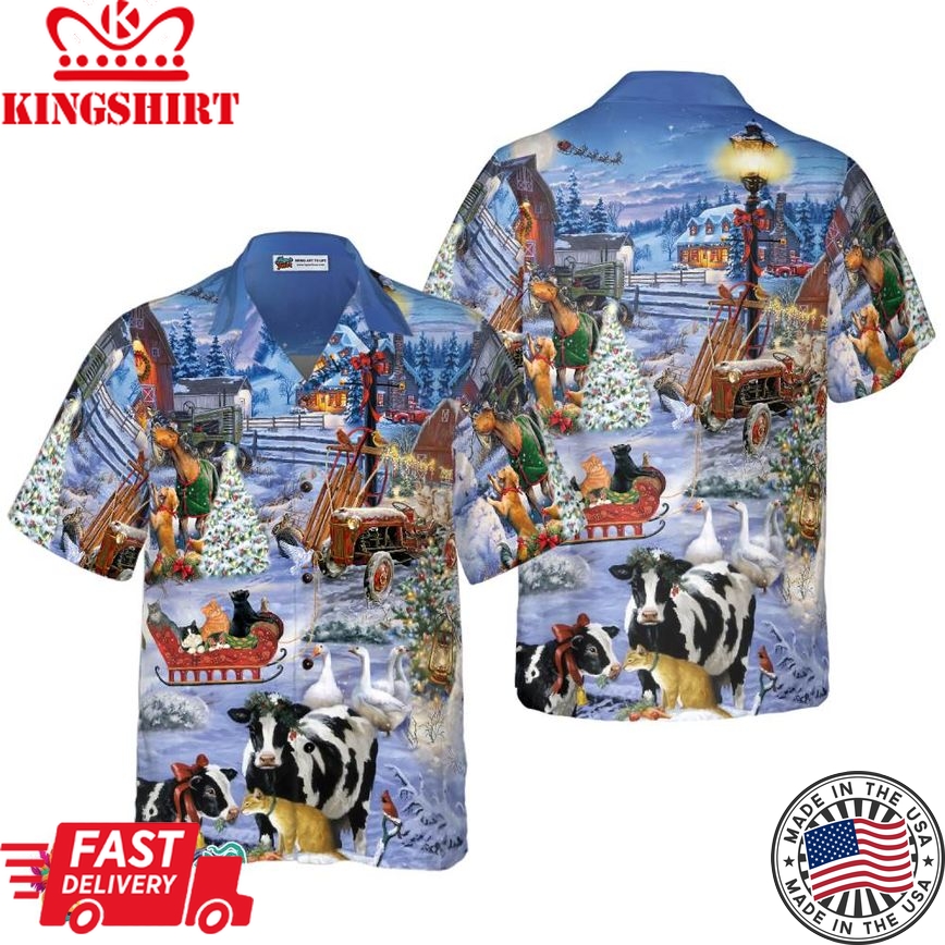 Beautiful Farm On Christmas Hawaiian Shirt