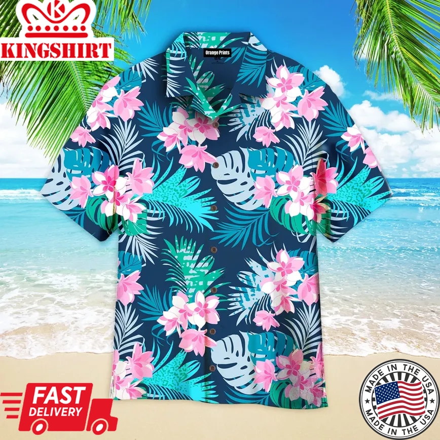 Beautiful Flower Tropical Pattern Trendy Hawaiian Shirt