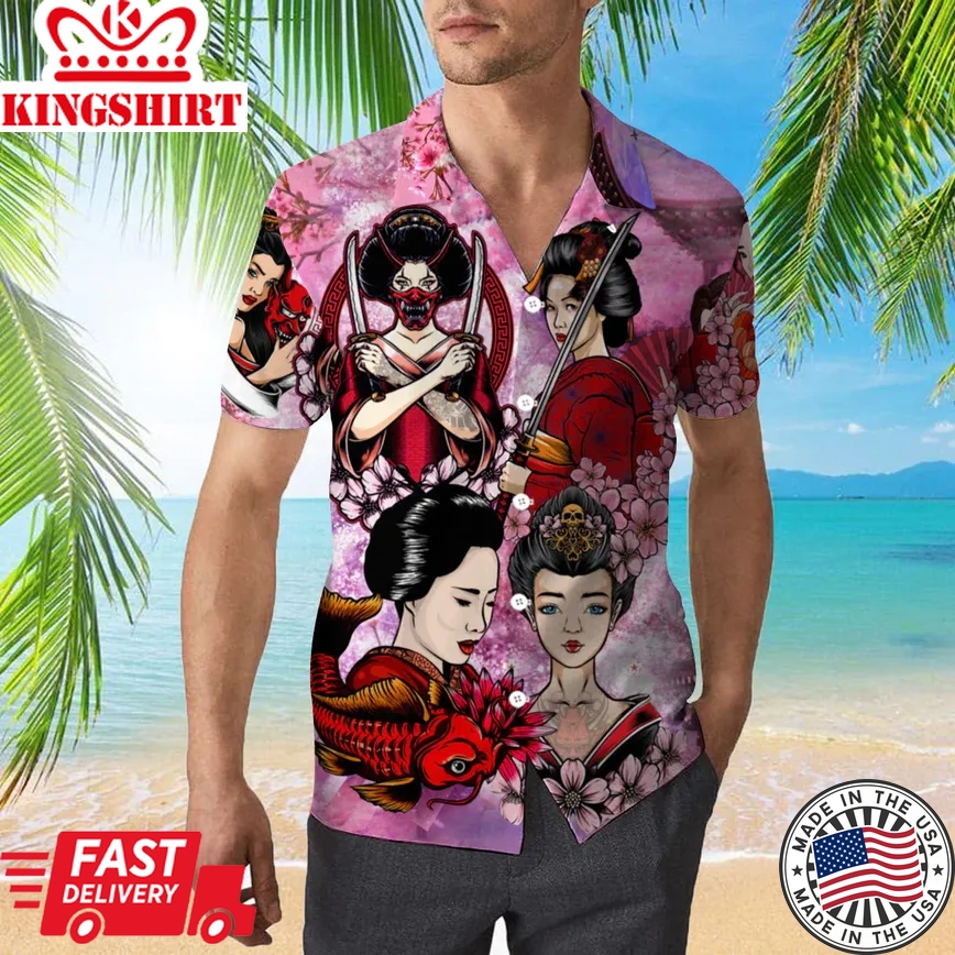 Beautiful Japanese Geisha Dream Trendy Hawaiian Shirt