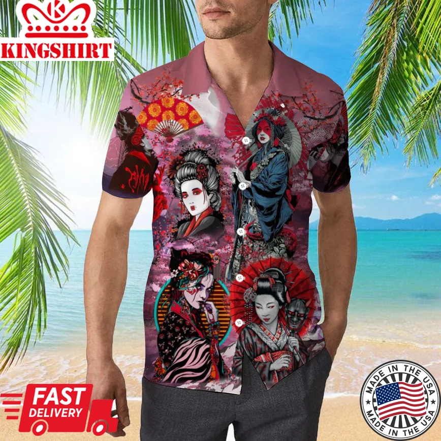 Beautiful Japanese Geisha Dream Trendy Hawaiian Shirt