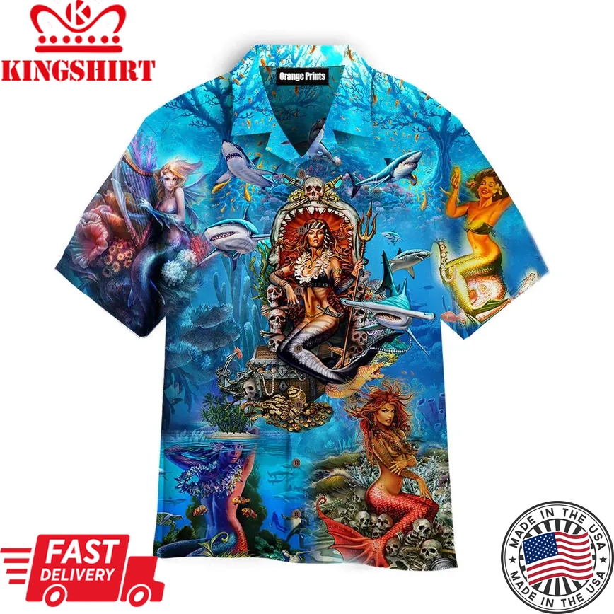 Beautiful Mermaid In The Ocean Trendy Hawaiian Shirt