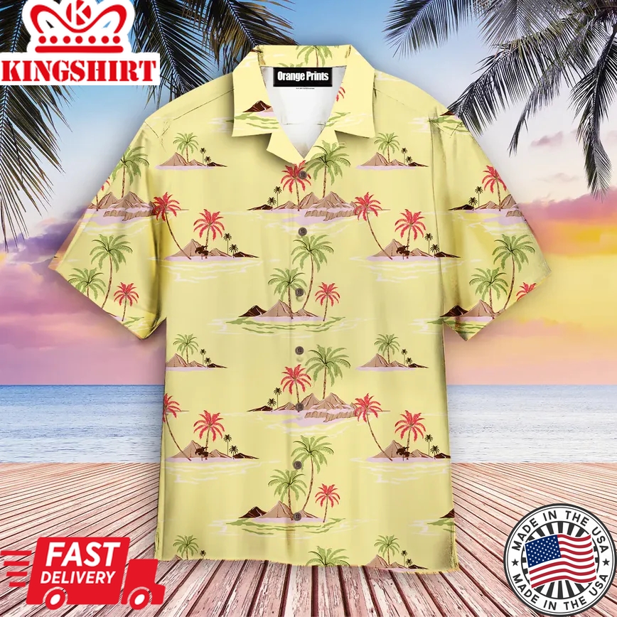 Beautiful Tropical Island Trendy Hawaiian Shirt