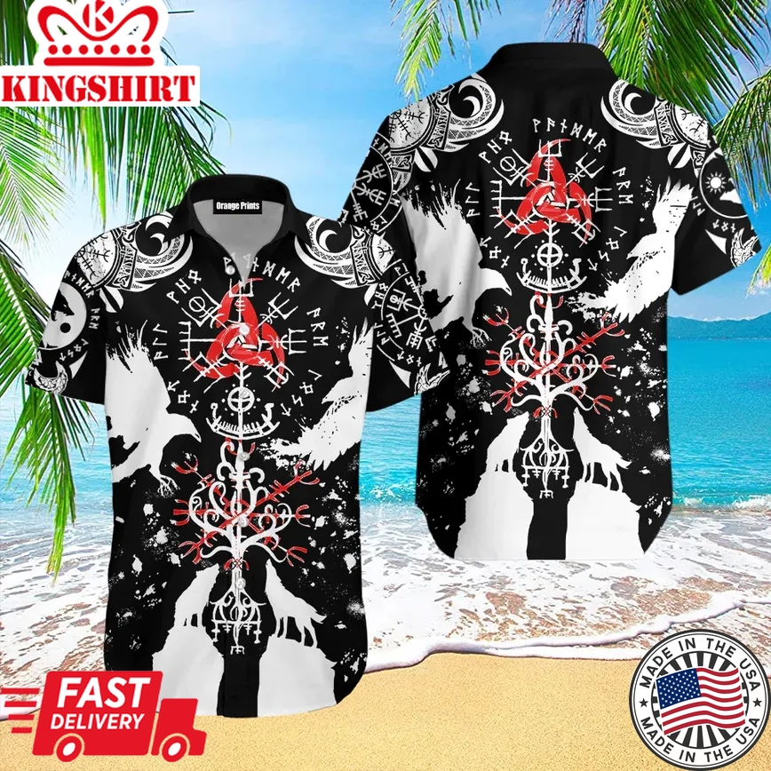 Beautiful Vikings Tattoo Trendy Hawaiian Shirt